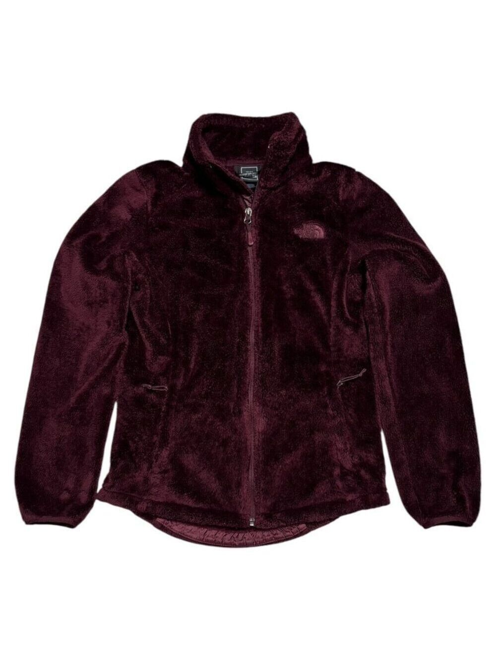 The North Face Burgundy Faux Fur FLEECE Outdoor Fall Spring Jacket Womens XS